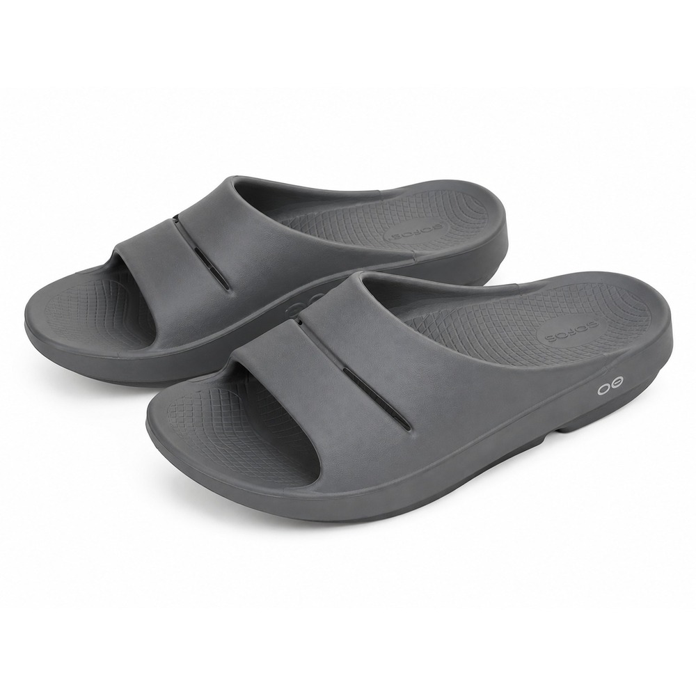 Oofos OOahh Recovery Slide Sandals Gray Comfort Cushioned Unisex EU 45 US 12